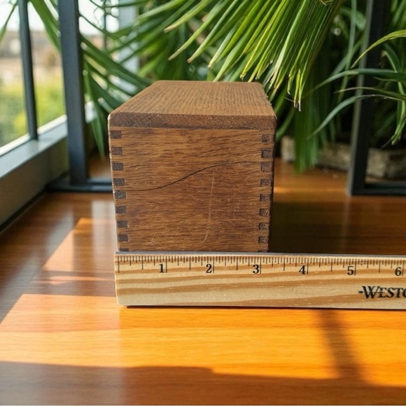 VINTAGE Weis Oak Dovetail Index Card Filing Box - Made in USA - Picture 12 of 16